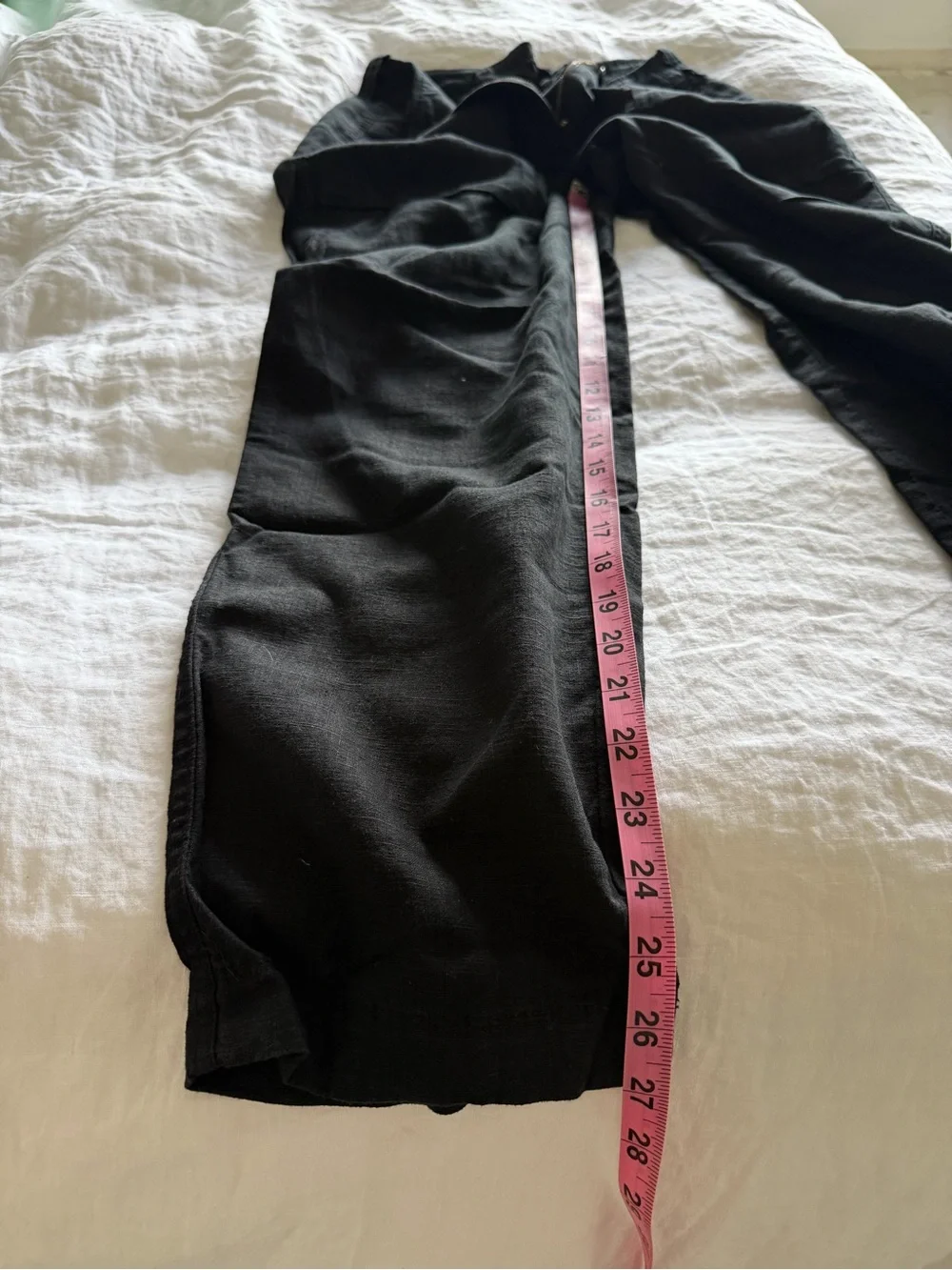 NWOT J. Crew black linen cropped cargo pant
